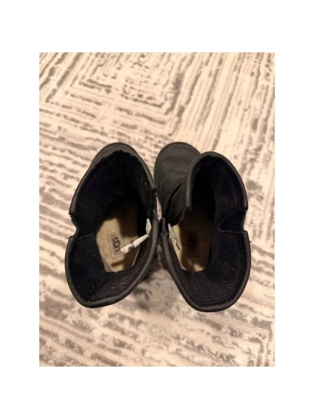 UGG Toddler Girls Size 9 Harwell Buckled 1100183T Leather Boot Black